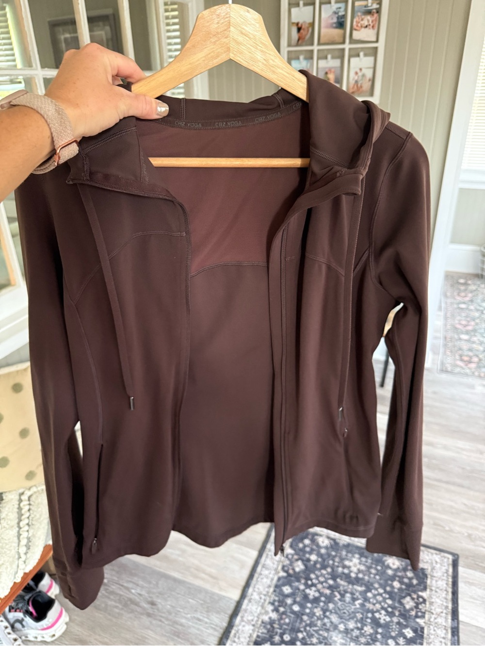 CRZ YOGA Chocolate Brown Full-Zip Hoodie